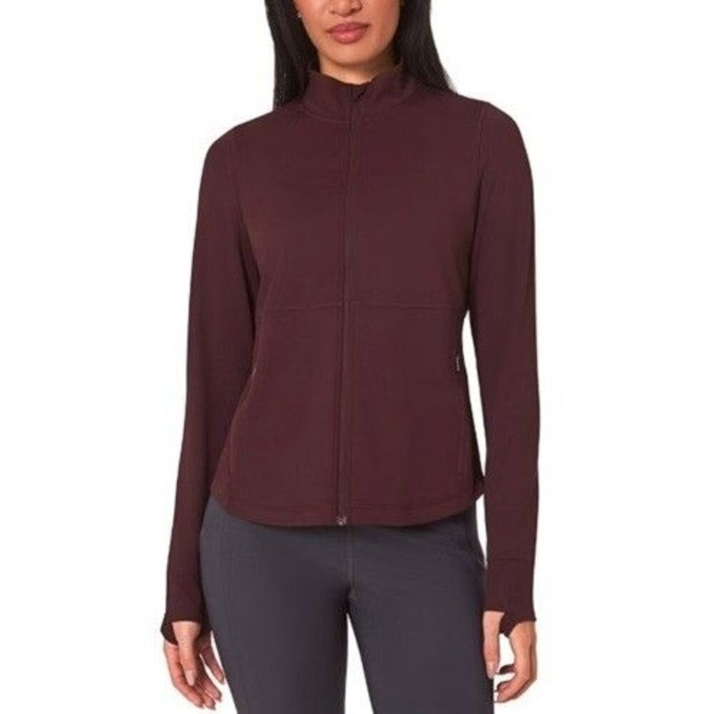 Mondetta Women's XL Dark Red Jacquard Jacket Full-Zip Stretch NWT